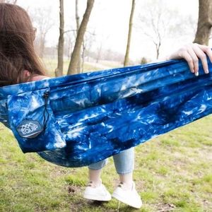 Equip Craft Dyed Recycled Polyester Travel Hammock, 1 Person Navy Blue